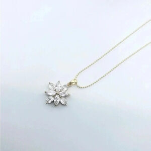 Flower Pendant Necklace | Cubic Zirconia Necklace